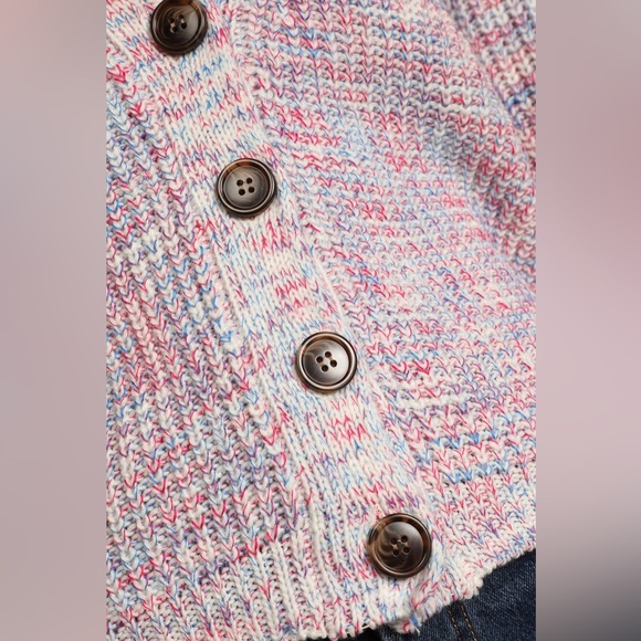 LULU’S White Multi Bright & Cozy Chunky Knit Button Up Cardigan Sweater - Picture 4 of 15